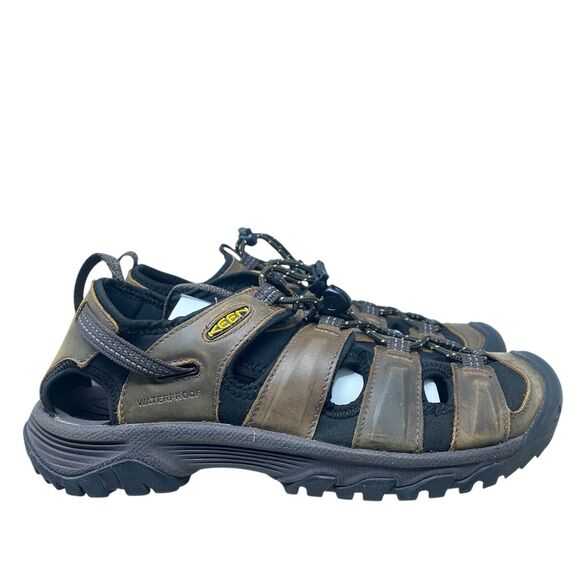 Keen Targhee III‎ Mens 9 Bison Brown Leather Waterproof Hiking Sandals 1022427